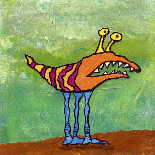 Boy Love Bug Art Picture Yellow Green Pink Blue and Brown