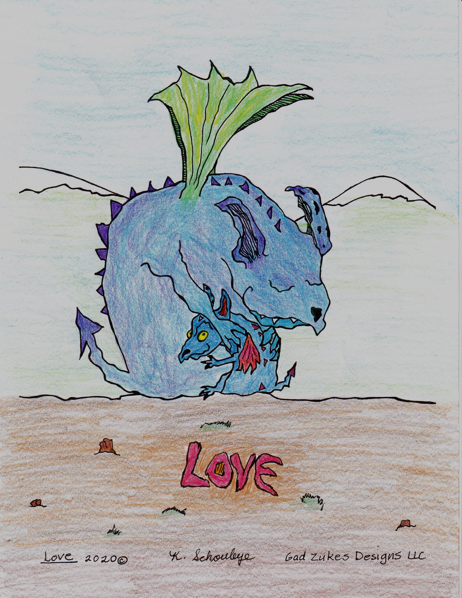 Love Dragon Color Sheet