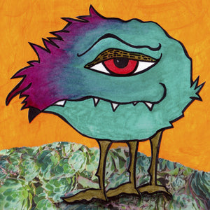 Padget Monster Art Picture Bright Orange Violet Teal Green and Brown