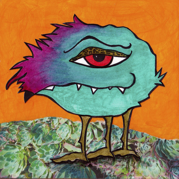 Padget Monster Art Picture Bright Orange Violet Teal Green and Brown